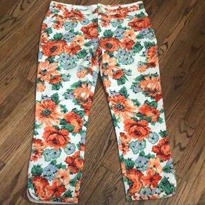 Anthropologie Floral Ankle length pants